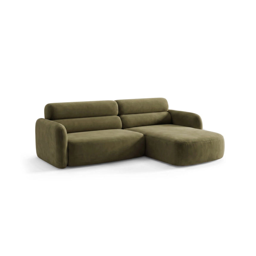 Carrara 3-Sitzer Ecksofa rechts aus Samt in Grün (Bluvel 77), 219x165 cm von Ferrani Interiors – Bild 4