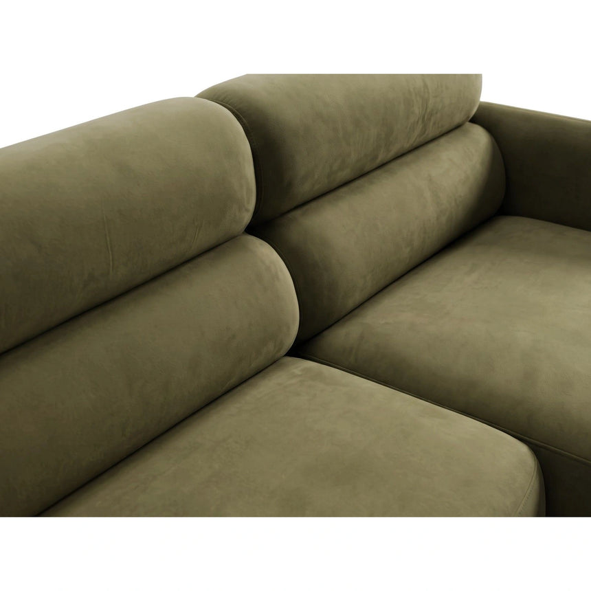 Carrara 3-Sitzer Ecksofa rechts aus Samt in Grün (Bluvel 77), 219x165 cm von Ferrani Interiors – Bild 6