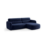 Carrara 3-Sitzer Ecksofa rechts aus Samt in Königsblau (Bluvel 86), 219x165 cm von Ferrani Interiors – Bild 4
