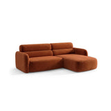 Carrara 3-Sitzer Ecksofa rechts aus Samt in Terrakotta (Bluvel 4215), 219x165 cm von Ferrani Interiors – Bild 4