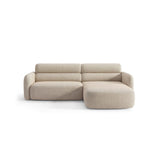 Carrara 3-Sitzer Ecksofa rechts aus Strukturstoff in Beige (Scott Sand), 219x165 cm von Ferrani Interiors – Bild 1