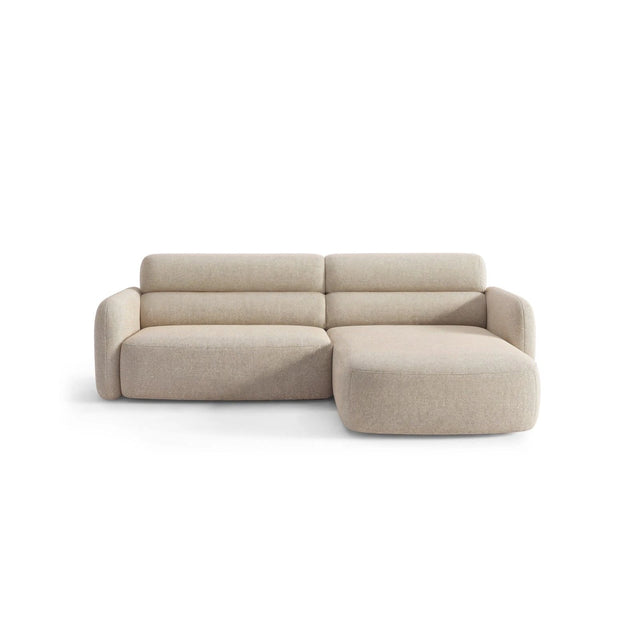 Carrara 3-Sitzer Ecksofa rechts aus Strukturstoff in Beige (Scott Sand), 219x165 cm von Ferrani Interiors – Bild 1