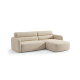Carrara 3-Sitzer Ecksofa rechts aus Strukturstoff in Beige (Scott Sand), 219x165 cm von Ferrani Interiors – Bild 4