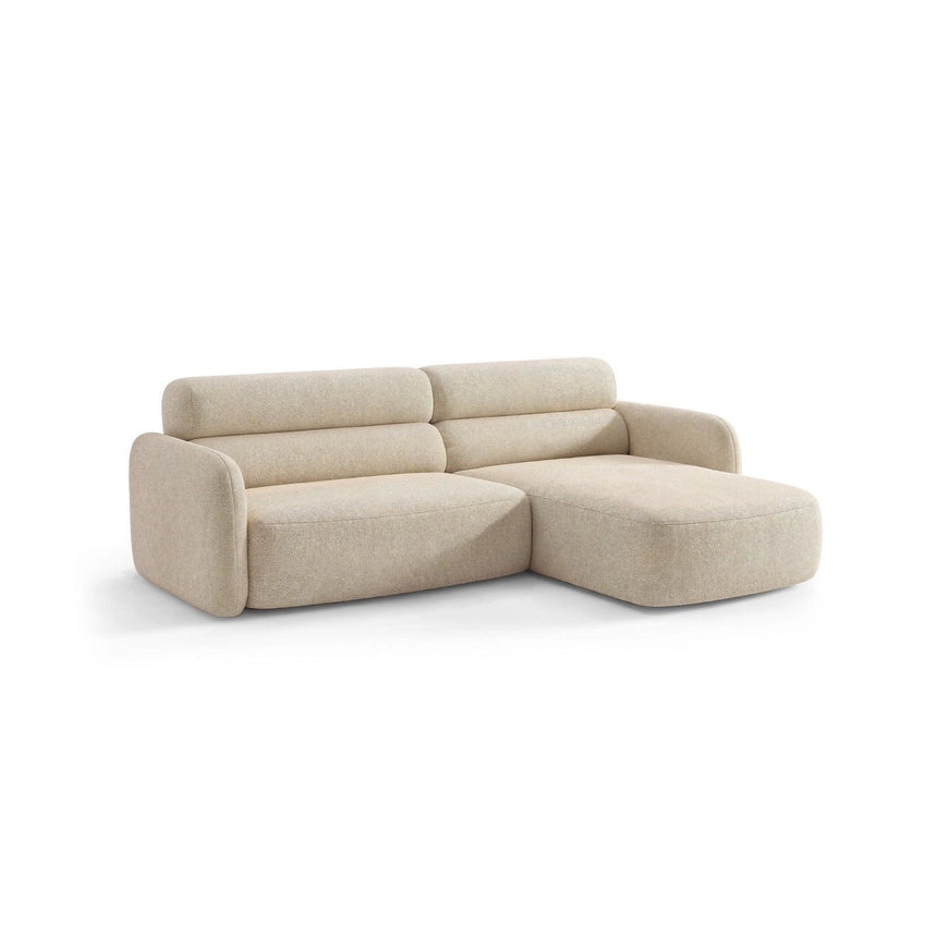 Carrara 3-Sitzer Ecksofa rechts aus Strukturstoff in Beige (Scott Sand), 219x165 cm von Ferrani Interiors – Bild 4
