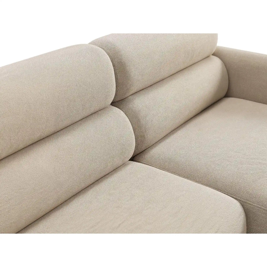 Carrara 3-Sitzer Ecksofa rechts aus Strukturstoff in Beige (Scott Sand), 219x165 cm von Ferrani Interiors – Bild 6