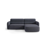 Carrara 3-Sitzer Ecksofa rechts aus Strukturstoff in Dunkelblau (Scott Ocean), 219x165 cm von Ferrani Interiors – Bild 1