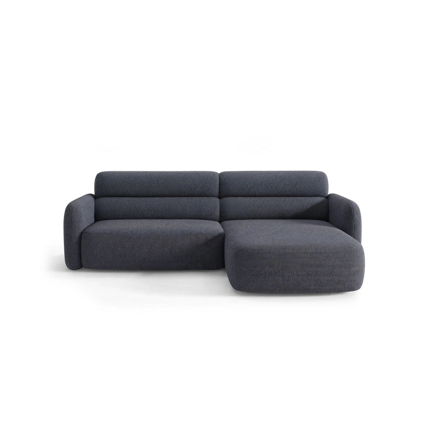 Carrara 3-Sitzer Ecksofa rechts aus Strukturstoff in Dunkelblau (Scott Ocean), 219x165 cm von Ferrani Interiors – Bild 1