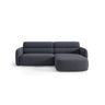 Carrara 3-Sitzer Ecksofa rechts aus Strukturstoff in Dunkelblau (Scott Ocean), 219x165 cm von Ferrani Interiors – Bild 1
