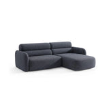Carrara 3-Sitzer Ecksofa rechts aus Strukturstoff in Dunkelblau (Scott Ocean), 219x165 cm von Ferrani Interiors – Bild 4