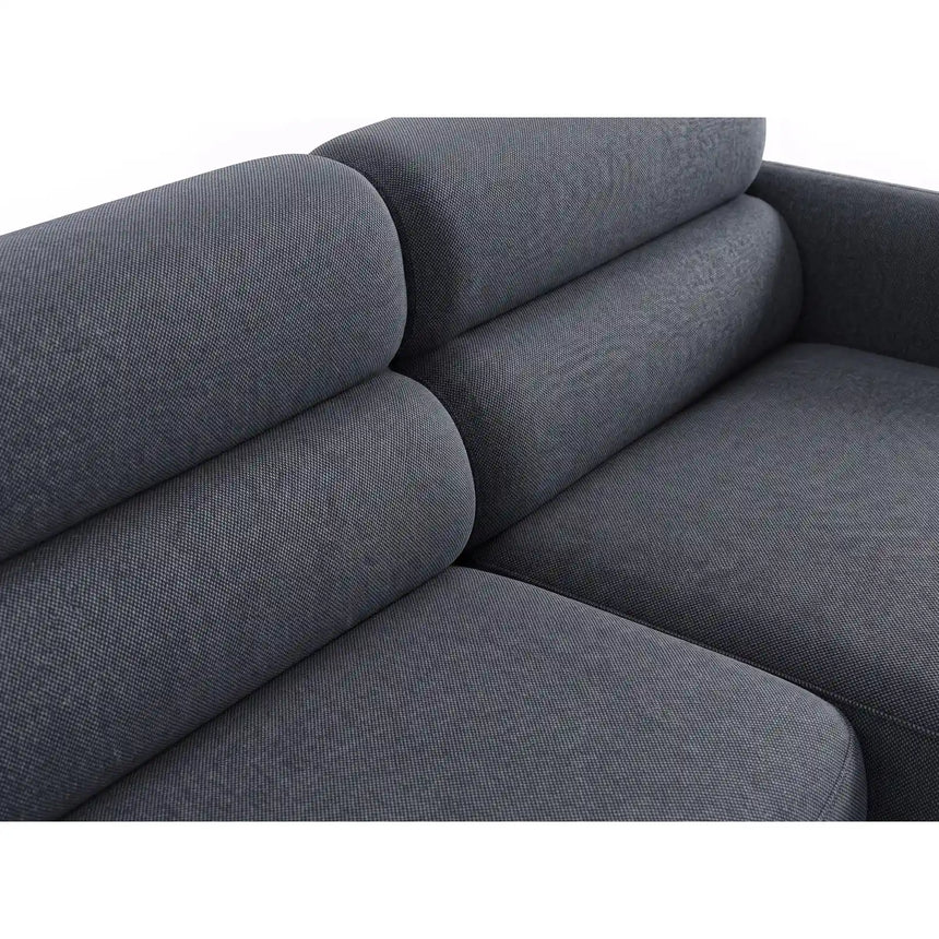 Carrara 3-Sitzer Ecksofa rechts aus Strukturstoff in Dunkelblau (Scott Ocean), 219x165 cm von Ferrani Interiors – Bild 6