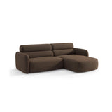 Carrara 3-Sitzer Ecksofa rechts aus Strukturstoff in Dunkelbraun (Scott Ebony), 219x165 cm von Ferrani Interiors – Bild 4