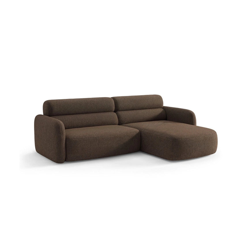 Carrara 3-Sitzer Ecksofa rechts aus Strukturstoff in Dunkelbraun (Scott Ebony), 219x165 cm von Ferrani Interiors – Bild 4