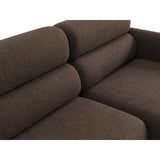 Carrara 3-Sitzer Ecksofa rechts aus Strukturstoff in Dunkelbraun (Scott Ebony), 219x165 cm von Ferrani Interiors – Bild 6