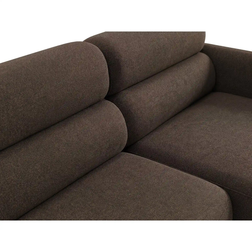 Carrara 3-Sitzer Ecksofa rechts aus Strukturstoff in Dunkelbraun (Scott Ebony), 219x165 cm von Ferrani Interiors – Bild 6