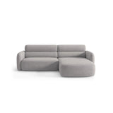 Carrara 3-Sitzer Ecksofa rechts aus Strukturstoff in Grau (Scott Ash), 219x165 cm von Ferrani Interiors – Bild 1
