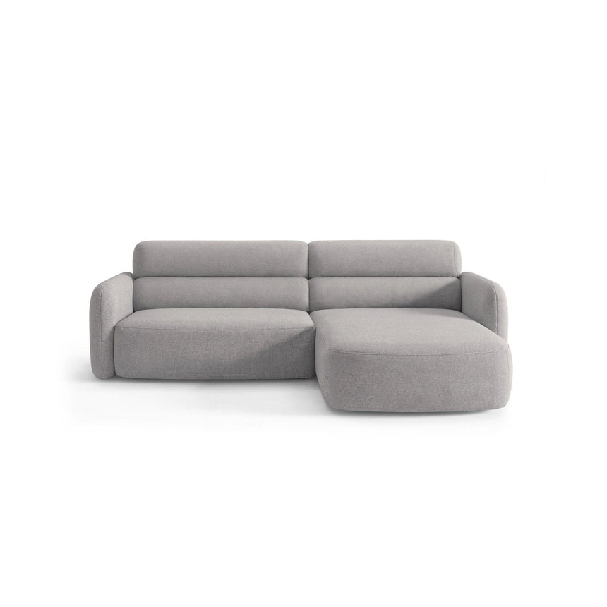 Carrara 3-Sitzer Ecksofa rechts aus Strukturstoff in Grau (Scott Ash), 219x165 cm von Ferrani Interiors – Bild 1