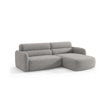 Carrara 3-Sitzer Ecksofa rechts aus Strukturstoff in Grau (Scott Ash), 219x165 cm von Ferrani Interiors – Bild 4