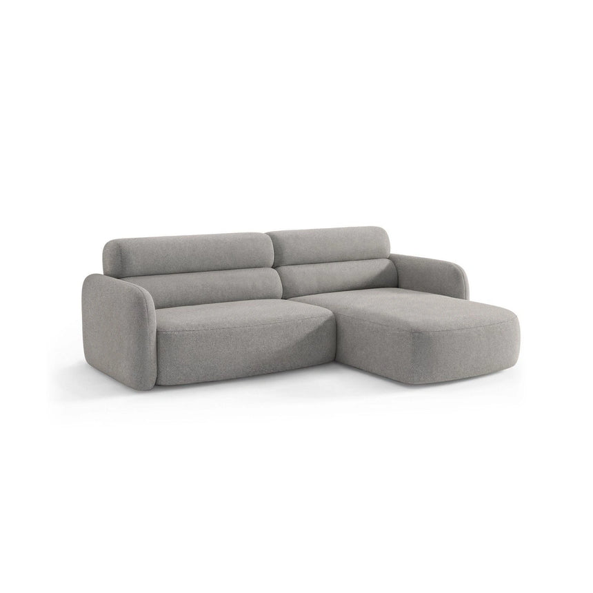 Carrara 3-Sitzer Ecksofa rechts aus Strukturstoff in Grau (Scott Ash), 219x165 cm von Ferrani Interiors – Bild 4