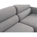 Carrara 3-Sitzer Ecksofa rechts aus Strukturstoff in Grau (Scott Ash), 219x165 cm von Ferrani Interiors – Bild 6