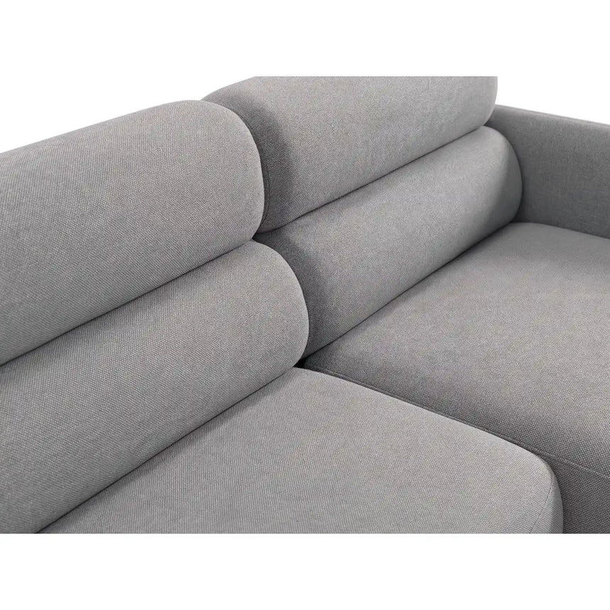 Carrara 3-Sitzer Ecksofa rechts aus Strukturstoff in Grau (Scott Ash), 219x165 cm von Ferrani Interiors – Bild 6