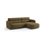 Carrara 3-Sitzer Ecksofa rechts aus Strukturstoff in Oliv (Scott Moss), 219x165 cm von Ferrani Interiors – Bild 4