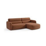 Carrara 3-Sitzer Ecksofa rechts aus Strukturstoff in Terrakotta (Scott Terracotta), 219x165 cm von Ferrani Interiors – Bild 4