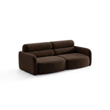 Carrara 3-Sitzer Sofa aus Samt in Dunkelbraun (Bluvel 48), 194x100 cm von Ferrani Interiors – Bild 4
