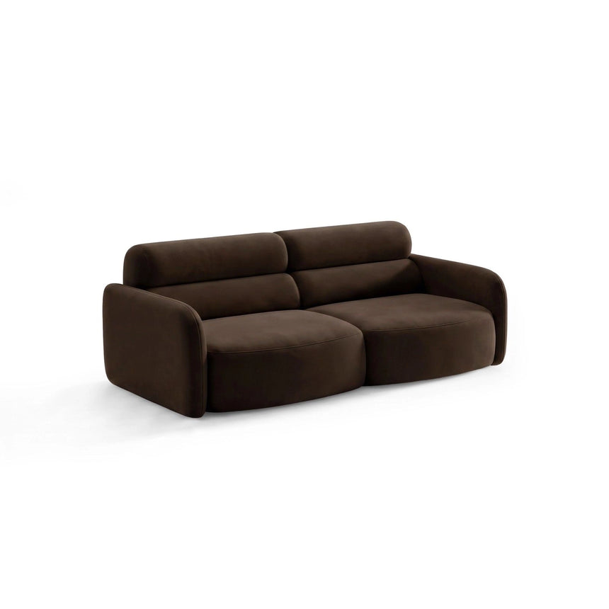 Carrara 3-Sitzer Sofa aus Samt in Dunkelbraun (Bluvel 48), 194x100 cm von Ferrani Interiors – Bild 4
