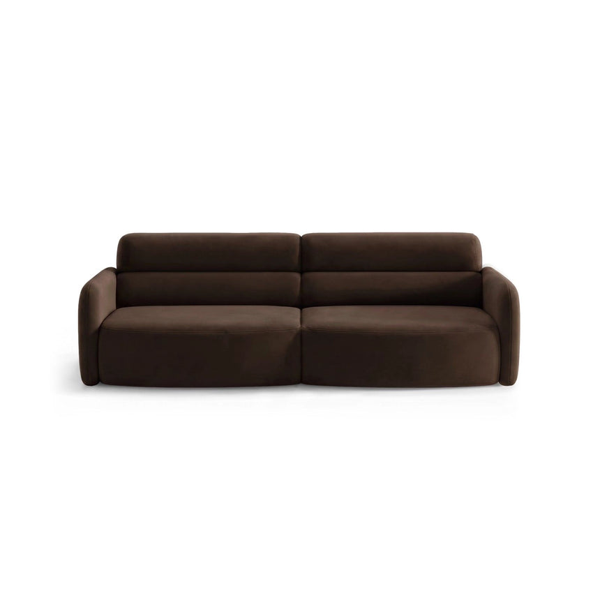 Carrara 4-Sitzer Sofa aus Samt in Dunkelbraun (Bluvel 48), 244x100 cm von Ferrani Interiors – Bild 1
