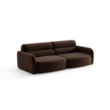 Carrara 4-Sitzer Sofa aus Samt in Dunkelbraun (Bluvel 48), 244x100 cm von Ferrani Interiors – Bild 4