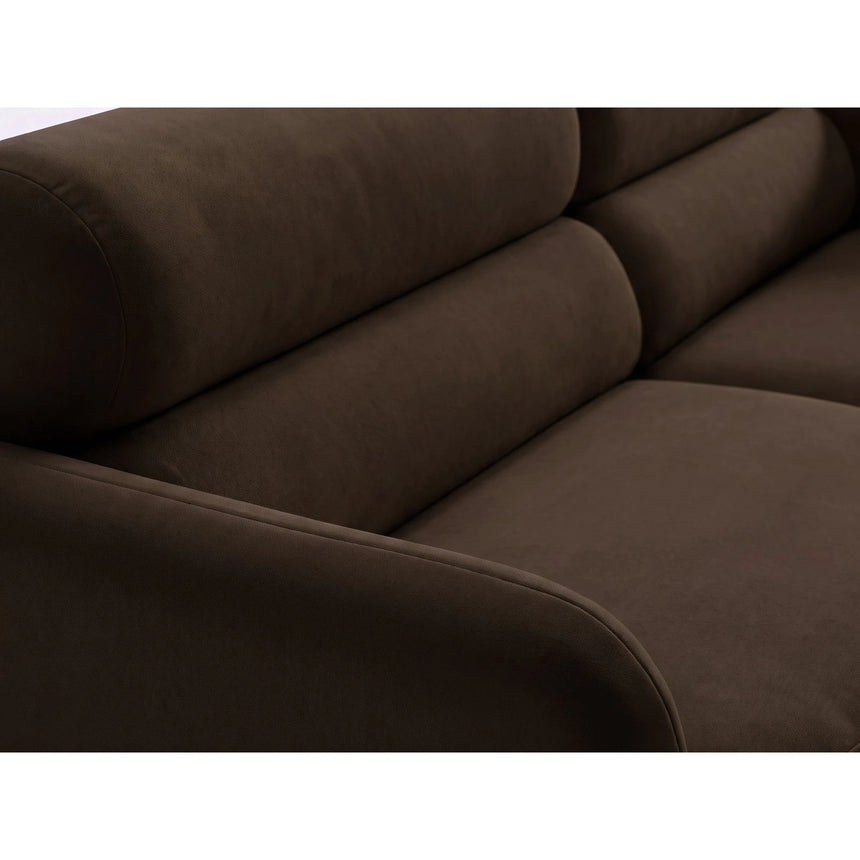 Carrara 4-Sitzer Sofa aus Samt in Dunkelbraun (Bluvel 48), 244x100 cm von Ferrani Interiors – Bild 6