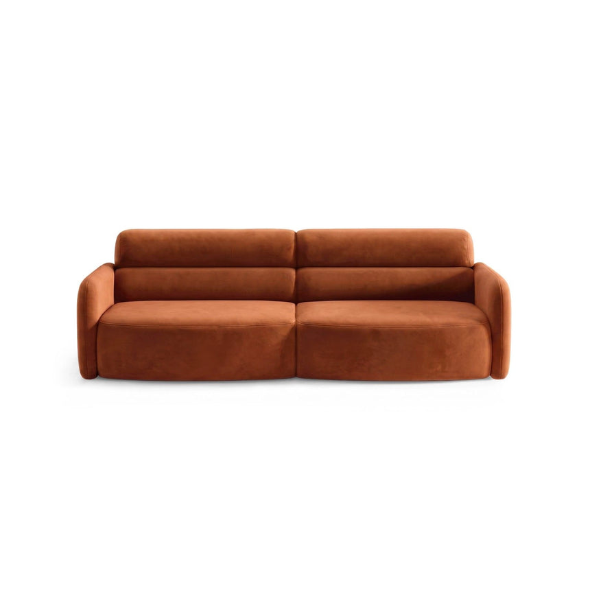 Carrara 4-Sitzer Sofa aus Samt in Terrakotta (Bluvel 4215), 244x100 cm von Ferrani Interiors – Bild 1