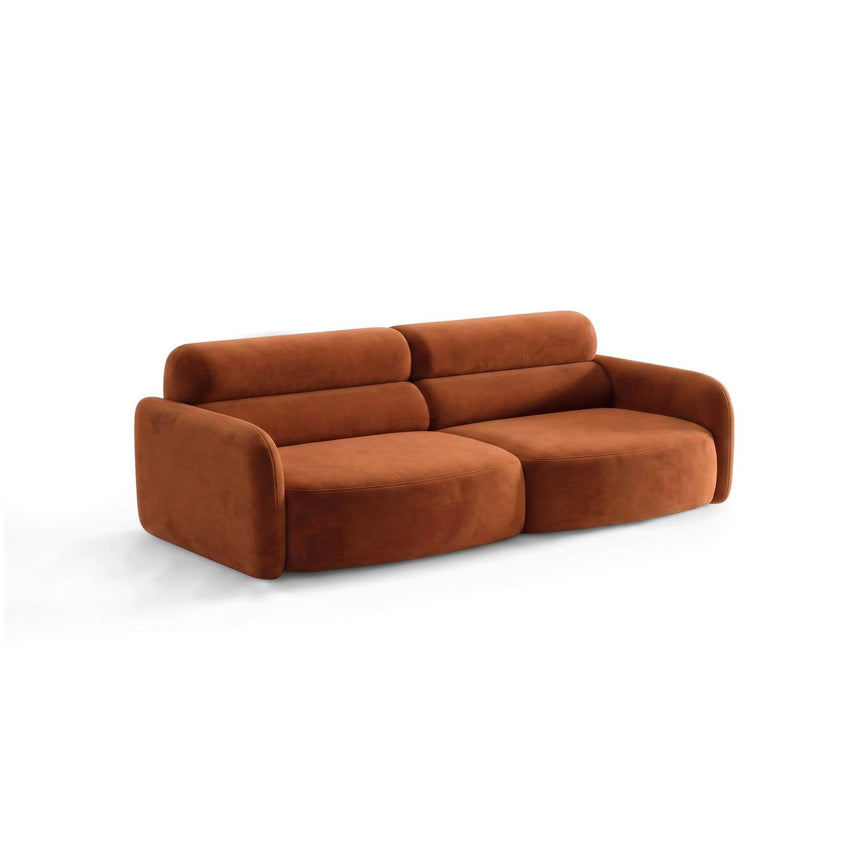 Carrara 4-Sitzer Sofa aus Samt in Terrakotta (Bluvel 4215), 244x100 cm von Ferrani Interiors – Bild 4