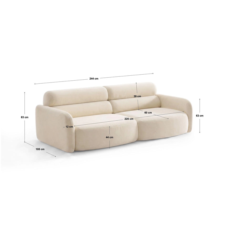 Carrara 4-Sitzer Sofa aus Strukturstoff in Beige (Scott Sand), 244x100 cm von Ferrani Interiors – Bild 3