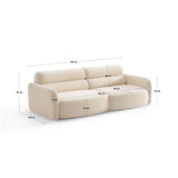Carrara 4-Sitzer Sofa aus Strukturstoff in Terrakotta (Scott Terracotta), 244x100 cm von Ferrani Interiors – Bild 3