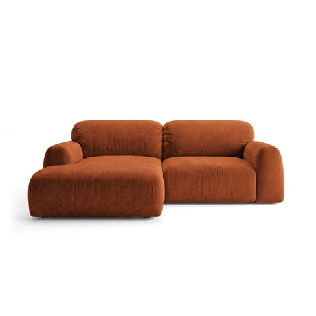 Livorno 3-Sitzer Ecksofa links aus Samt in Terrakotta (Bluvel 4215), 240x158 cm von Ferrani Interiors – Bild 1
