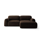 Livorno 3-Sitzer Ecksofa rechts aus Samt in Dunkelbraun (Bluvel 48), 240x158 cm von Ferrani Interiors – Bild 1