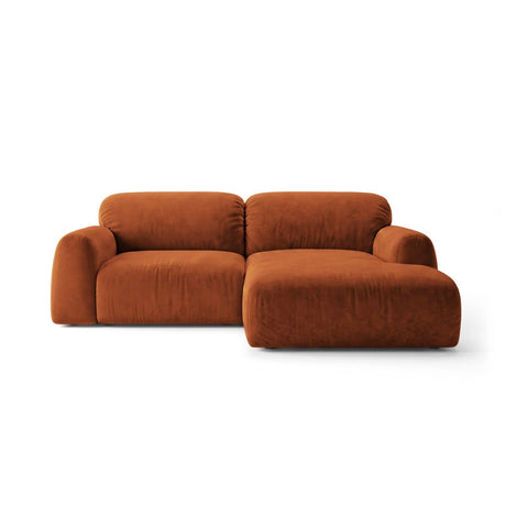 Livorno 3-Sitzer Ecksofa rechts aus Samt in Terrakotta (Bluvel 4215), 240x158 cm von Ferrani Interiors – Bild 1