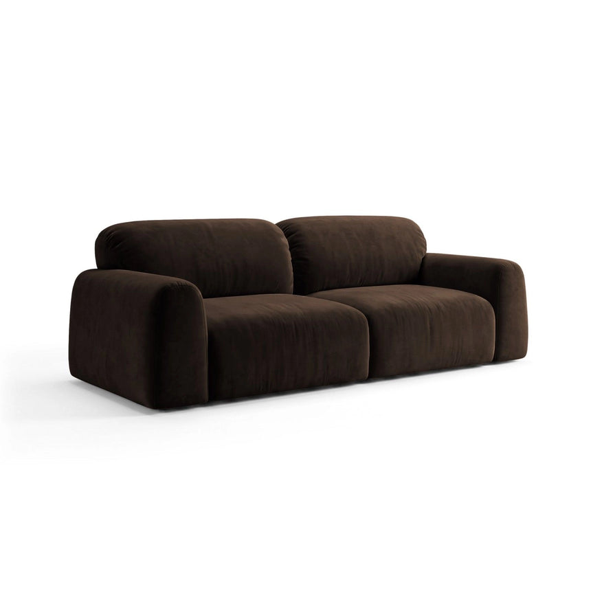 Livorno 3-Sitzer Sofa aus Samt in Dunkelbraun (Bluvel 48), 220x104 cm von Ferrani Interiors – Bild 4