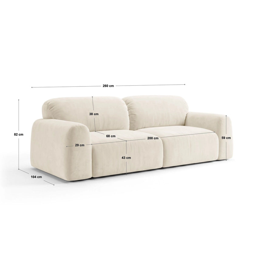Livorno 4-Sitzer Sofa aus Samt, 260x104 cm von Ferrani Interiors – Bild 3