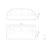 Luce 3-Sitzer Sofa mit Schlaffunktion, ausklappbar, aus Samt, Boucle oder Strukturstoff, 253x108 cm von Ferrani Interiors – Bild 2