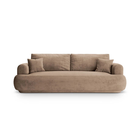 Luce 3-Sitzer Sofa mit Schlaffunktion, ausklappbar, aus Samt in Dunkelbeige (Vogue 3), 253x108 cm von Ferrani Interiors – Bild 1