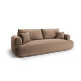 Luce 3-Sitzer Sofa mit Schlaffunktion, ausklappbar, aus Samt in Dunkelbeige (Vogue 3), 253x108 cm von Ferrani Interiors – Bild 3