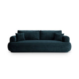 Luce 3-Sitzer Sofa mit Schlaffunktion, ausklappbar, aus Samt in Dunkelpetrol (Vogue 13), 253x108 cm von Ferrani Interiors – Bild 1