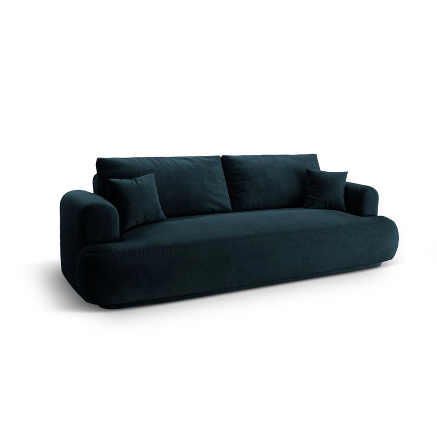 Luce 3-Sitzer Sofa mit Schlaffunktion, ausklappbar, aus Samt in Dunkelpetrol (Vogue 13), 253x108 cm von Ferrani Interiors – Bild 3