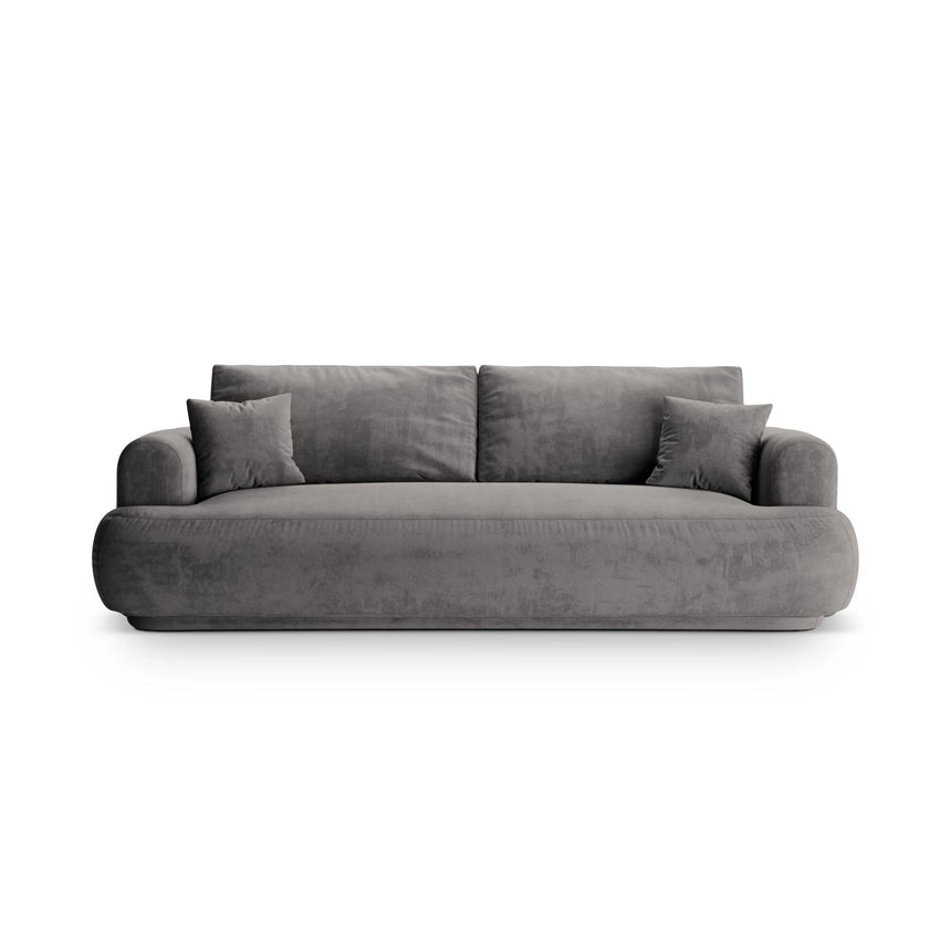 Luce 3-Sitzer Sofa mit Schlaffunktion, ausklappbar, aus Samt in Grau (Vogue 15), 253x108 cm von Ferrani Interiors – Bild 1