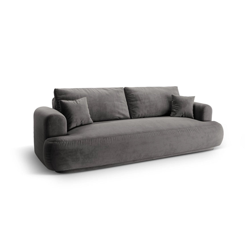 Luce 3-Sitzer Sofa mit Schlaffunktion, ausklappbar, aus Samt in Grau (Vogue 15), 253x108 cm von Ferrani Interiors – Bild 3