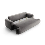 Luce 3-Sitzer Sofa mit Schlaffunktion, ausklappbar, aus Samt in Grau (Vogue 15), 253x108 cm von Ferrani Interiors – Bild 5