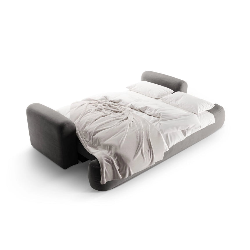 Luce 3-Sitzer Sofa mit Schlaffunktion, ausklappbar, aus Samt in Grau (Vogue 15), 253x108 cm von Ferrani Interiors – Bild 6