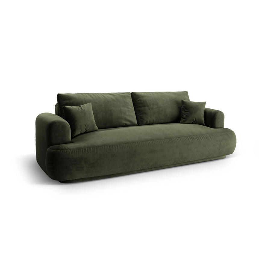 Luce 3-Sitzer Sofa mit Schlaffunktion, ausklappbar, aus Samt in Grün (Vogue 11), 253x108 cm von Ferrani Interiors – Bild 3